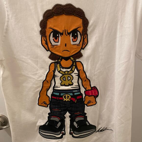 Official Boondocks Signature White 3D Riley Shirt Size Small - Picture 3 of 5